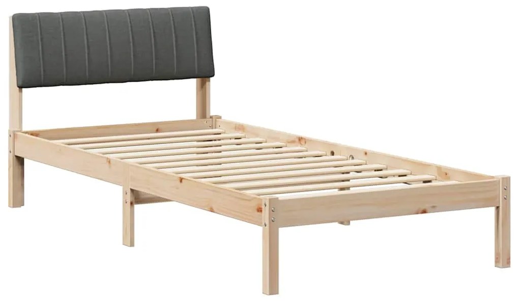 vidaXL Σκελετός Κρεβατιού με κεφαλάρι Καφέ και σκούρο γκρι 90 x 190 cm