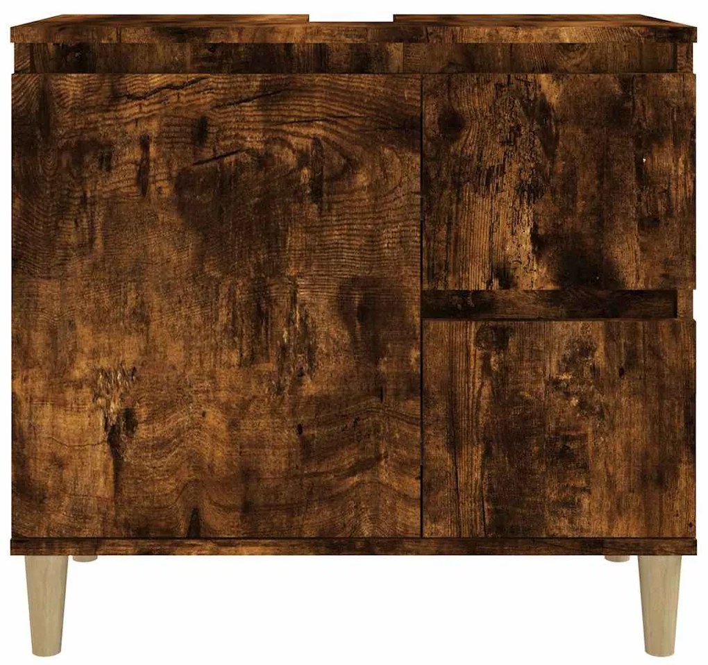 vidaXL Ντουλάπι Μπάνιου Καπνιστή Δρυς 65x33x60 εκ. Επεξεργασμένο Ξύλο