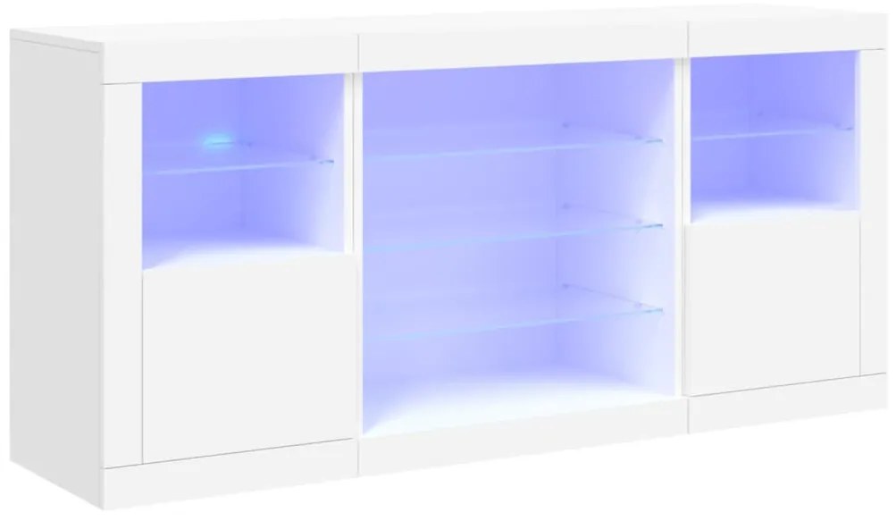 vidaXL Μπουφές με Φώτα LED Λευκός 142,5 x 37 x 67 εκ.