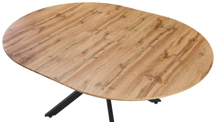 Τραπέζι επεκτεινόμενο Edina pakoworld mdf σε sonoma απόχρωση με μαύρα μεταλλικά πόδια 130-170x130x75εκ (1 τεμάχια)