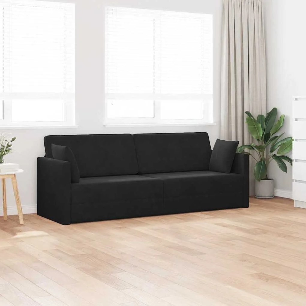 vidaXL Καναπές-κρεβάτι δαπέδου Μαύρο 213 x 76 x 77 εκ Βελούδο