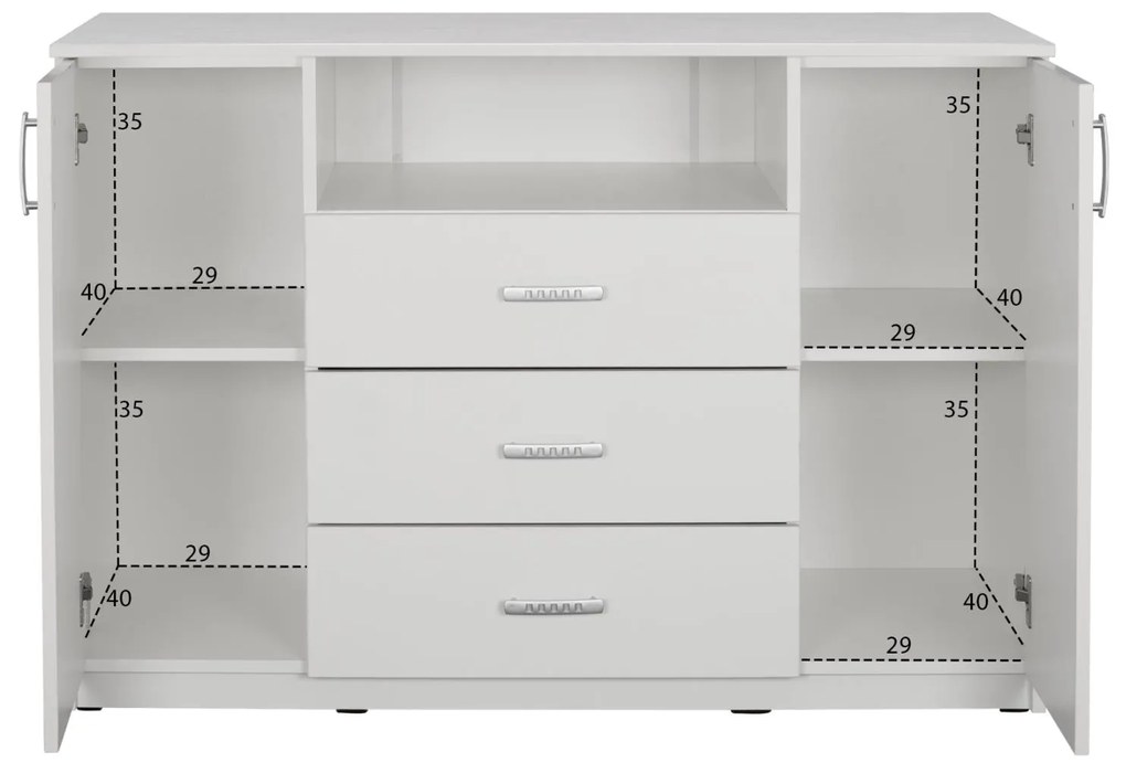 Σετ Κρεβατοκάμαρας ADLER C11758.03 5τεμ. Μελαμίνη Λευκό για Στρώμα 160x200εκ 170x205x95 εκ.