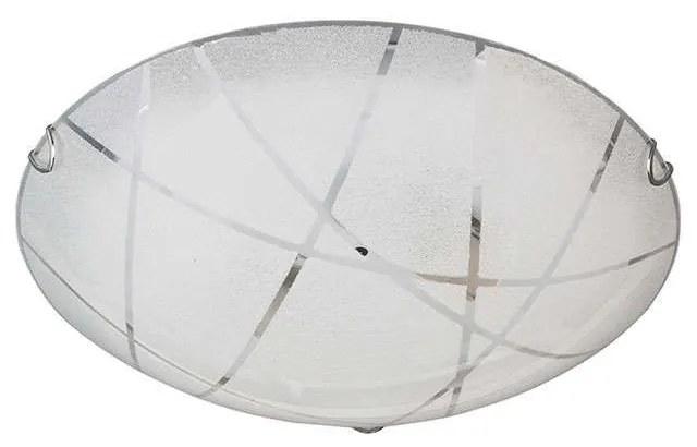 Φωτιστικό Οροφής - Πλαφονιέρα Sandrina 601200200 Ø40x10cm White-Chrome Trio Lighting Glass