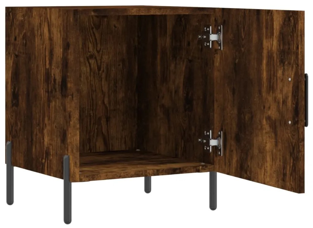 vidaXL Κομοδίνο Καπνιστή Δρυς 40 x 40 x 50 εκ. από Επεξεργασμένο Ξύλο