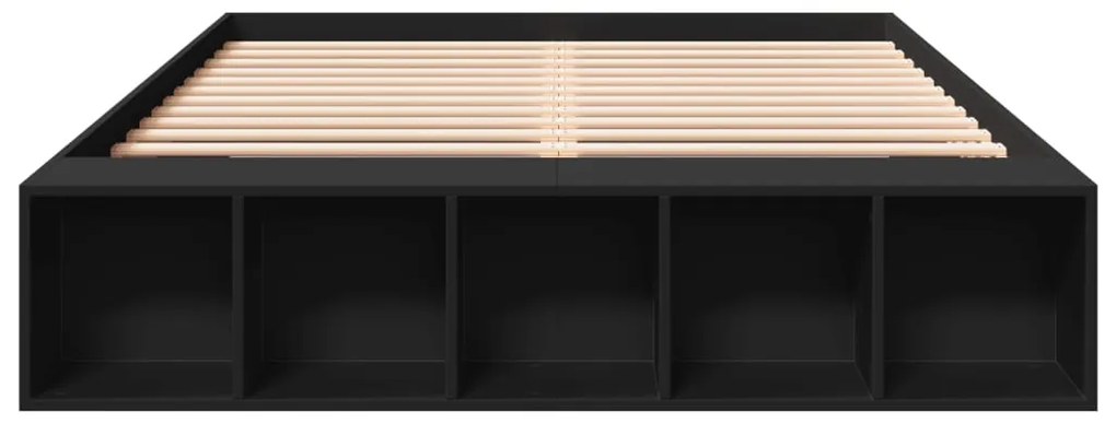 vidaXL Πλαίσιο Κρεβατιού Μαύρο 160 x 200 εκ. από Επεξεργασμένο Ξύλο