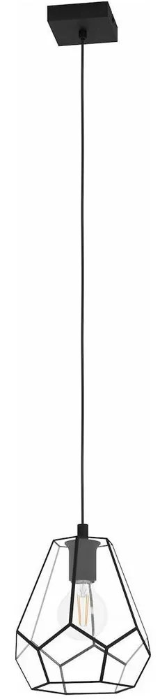 Φωτιστικό Οροφής 43643 Mardyke 1/E27 Black-Clear Eglo Metal, Glass
