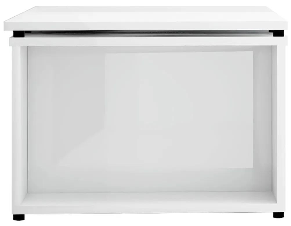 Τραπεζάκι Σαλονιού Γυαλιστερό Λευκό 150x50x35 εκ. Μοριοσανίδα - Λευκό