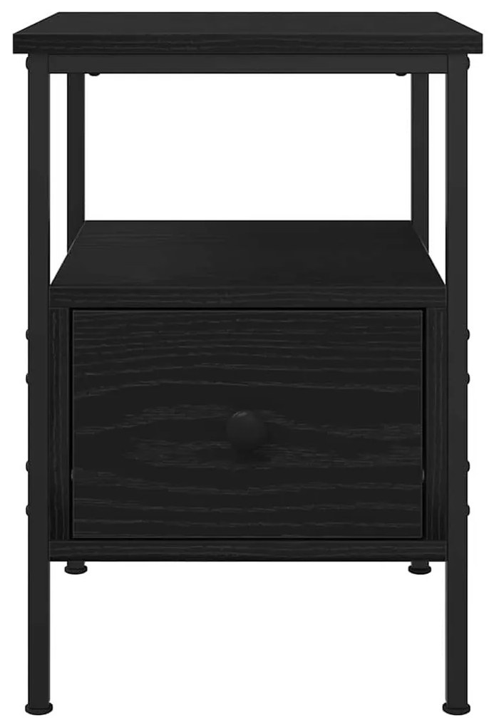 vidaXL Κομοδίνο με συρτάρι Μαύρη δρυς 34 x 36 x 50 εκ