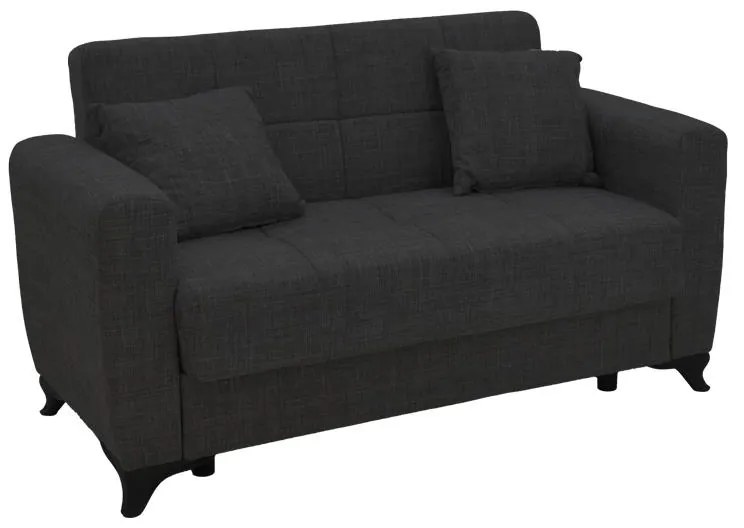 Modesto two-seater sofa-bed with storage black fabric 155x85x80cm 155x85x80 εκ.