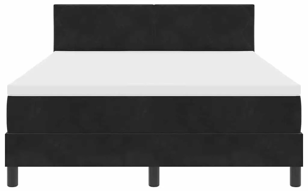 vidaXL Κρεβάτι με ελατήρια με στρώμα Μαύρο 140 x 190 cm Βελούδο