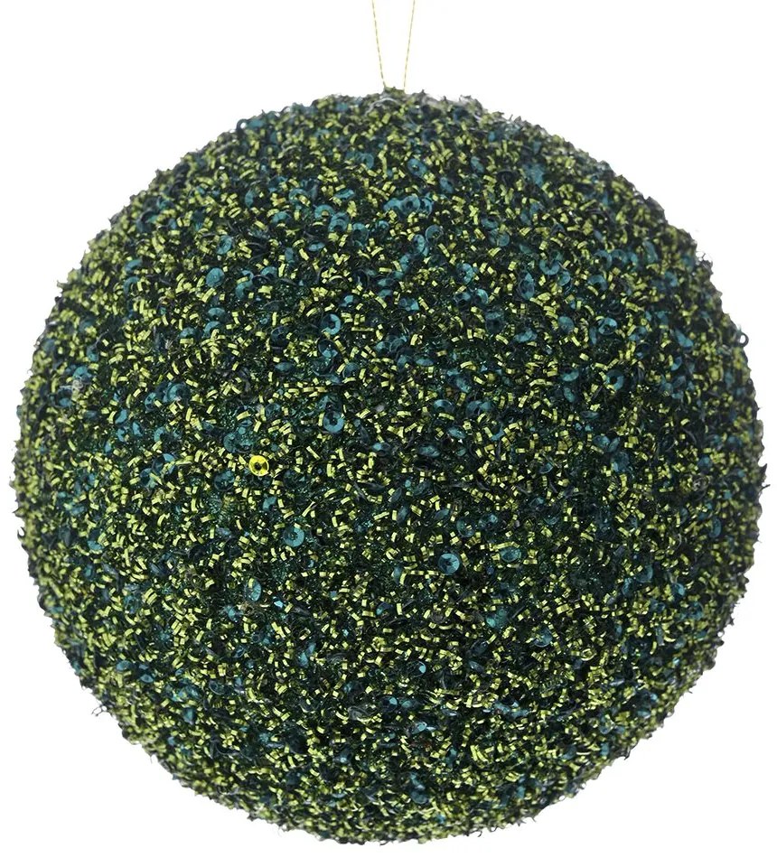 Χριστουγεννιάτικη Μπάλα Polyfoam Σμαραγδί Glitter 15εκ. iliadis 83535