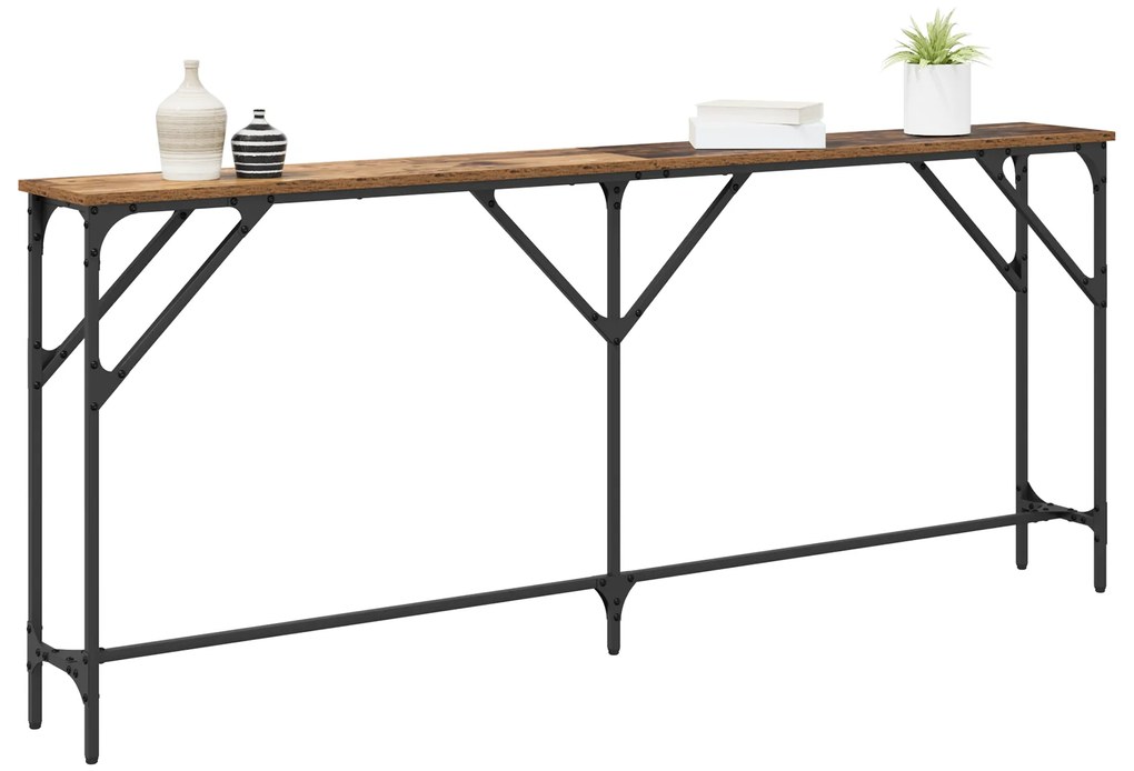 vidaXL Τραπέζι Κονσόλας Παλιό Ξύλο 180x23x75 εκ. Κατασκευασμένο Ξύλο