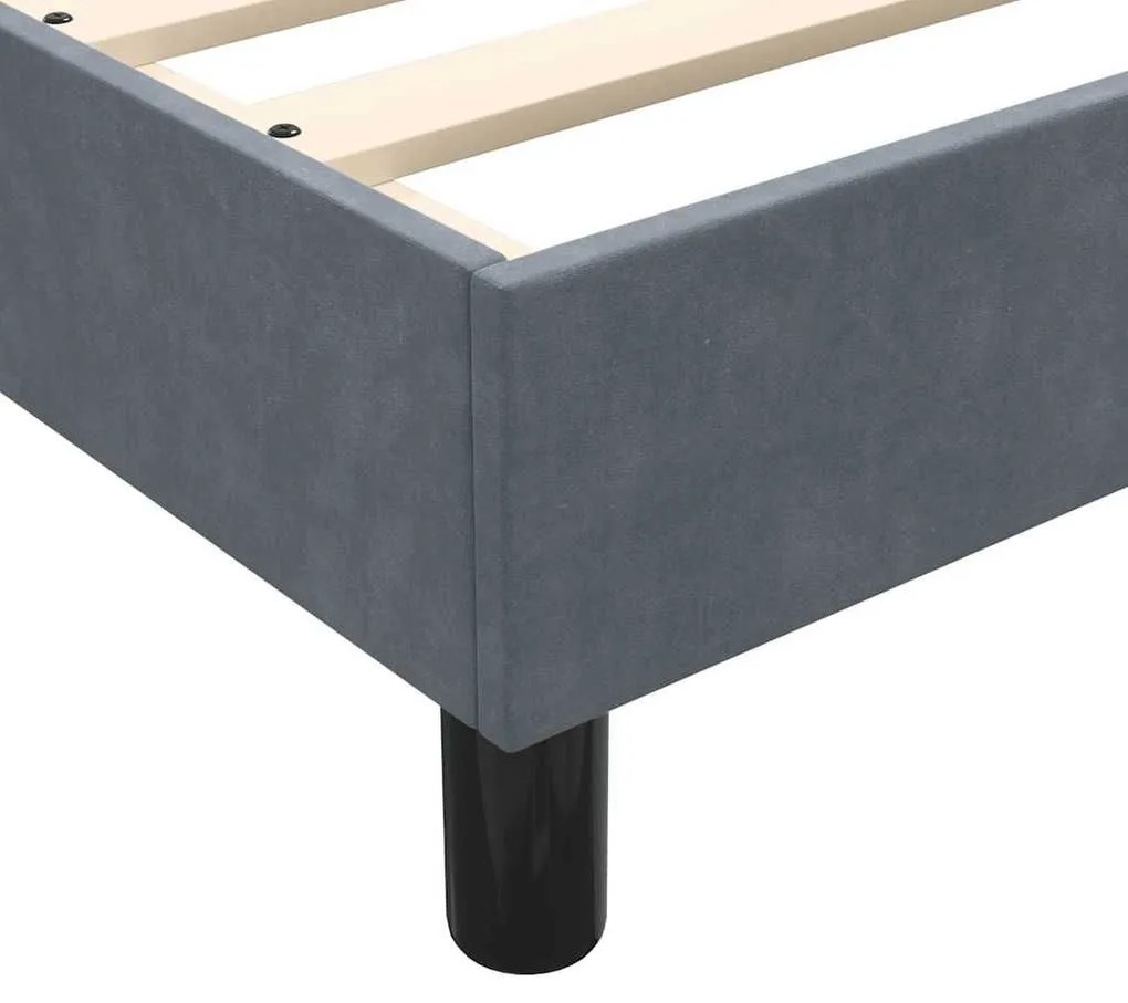 Κρεβάτι Boxspring χωρίς Στρώμα Σκούρο Γκρι 80x220 εκ. Βελούδινο - Γκρι