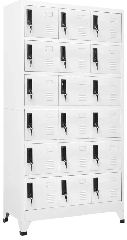 vidaXL Φοριαμός Λευκός 90 x 40 x 180 εκ. Ατσάλινος