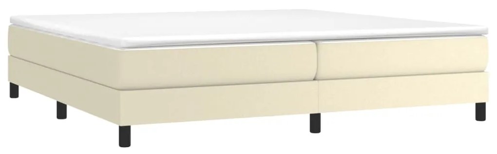 vidaXL Κρεβάτι Boxspring με Στρώμα Κρεμ 200x200 εκ. Συνθετικό Δέρμα