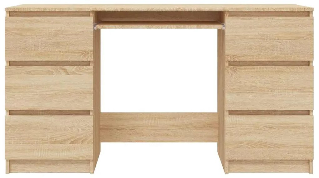 vidaXL Γραφείο Sonoma Δρυς 140 x 50 x 77 εκ. από Επεξ. Ξύλο