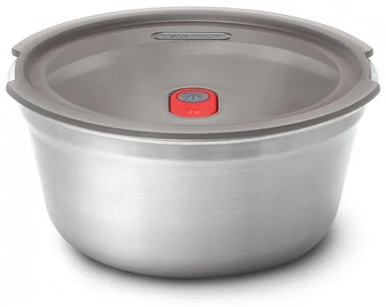 Τάπερ φαγητού Black+Blum Meal Prep FBSS-BL-L017, 950 ml, Στρογγυλό, Θυρίδα ασφαλείας στο φούρνο, Χωρίς BPA, Ανοξείδωτο ατσάλι, Γκρι/Κόκκινο