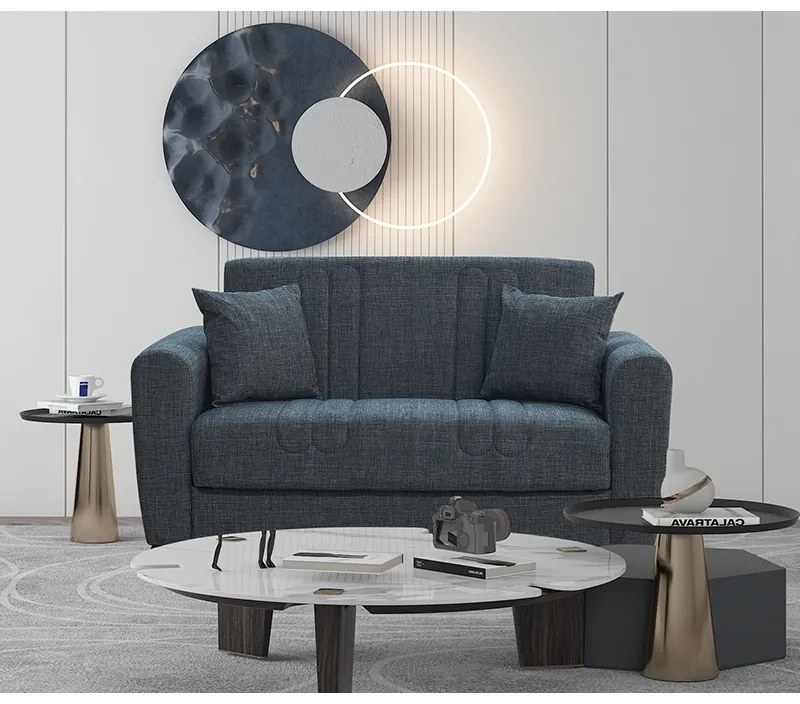 MELINA DARK GREY ΥΦΑΣΜΑ 2ΘΕΣΙΟΣ ΚΑΝΑΠΕΣ/ΚΡΕΒΑΤΙ ΜΕ ΑΠΟΘ.ΧΩΡΟ 150Χ80Χ75εκ. ZITA PLUS 150Χ80Χ75εκ. ΚΡΕΒ.125Χ100