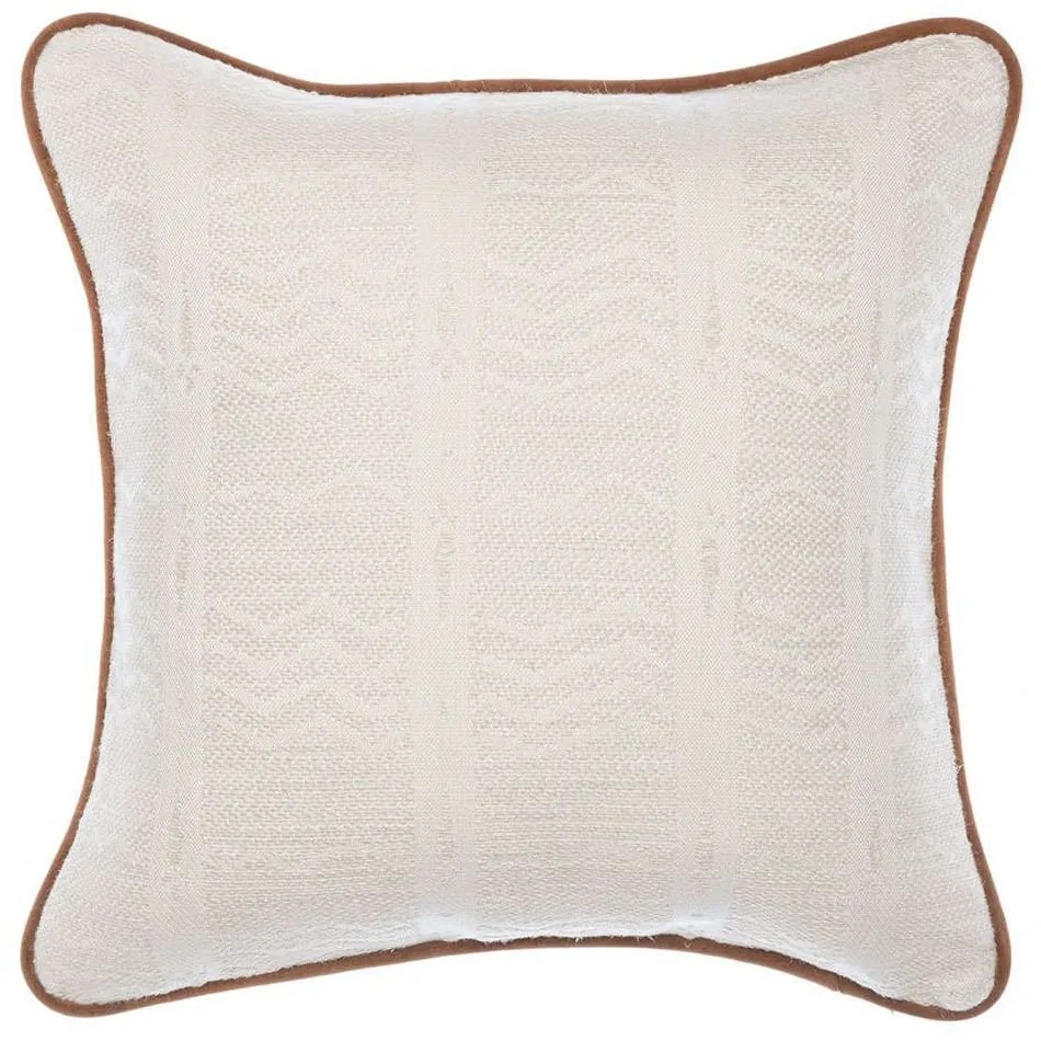 Μαξιλάρι Διακοσμητικό (Με Γέμιση) White Lake Jacquard LC40167 50x50cm White-Brown MindTheGap 50X50 50x50cm Fabric