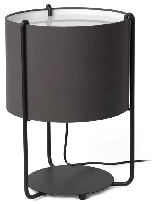 Επιτραπέζιο Φωτιστικό Drum 24020-32 E27 15W Black - Grey Faro Barcelona Aluminium, Textilene
