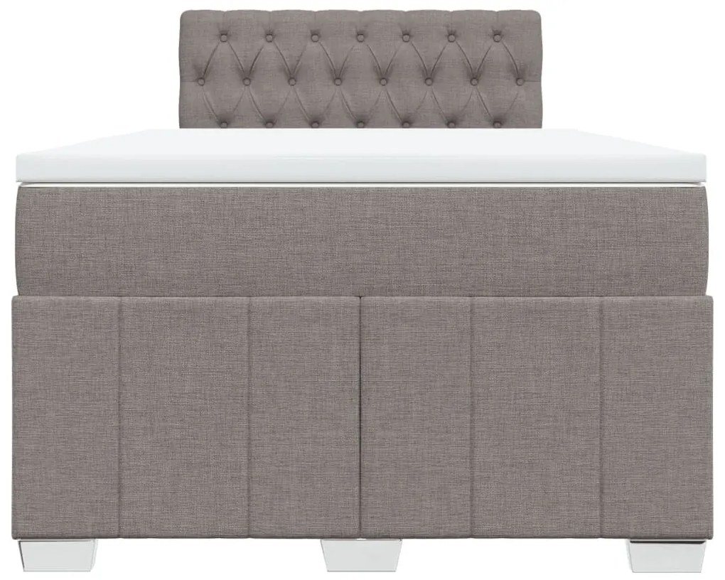 Κρεβάτι Boxspring με Στρώμα Taupe 120x200 εκ. Υφασμάτινο - Μπεζ-Γκρι