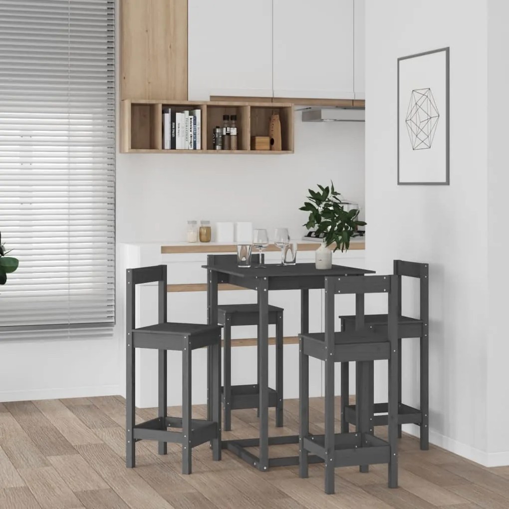 vidaXL Σετ Επίπλων Μπαρ 5 Τεμαχίων από Μασίφ Ξύλο Πεύκου