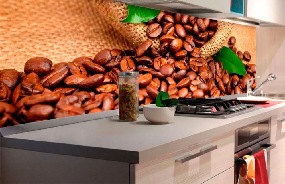 Αυτοκόλλητη φωτοταπετσαρία για κόκκους καφέ κουζίνας - 180x60