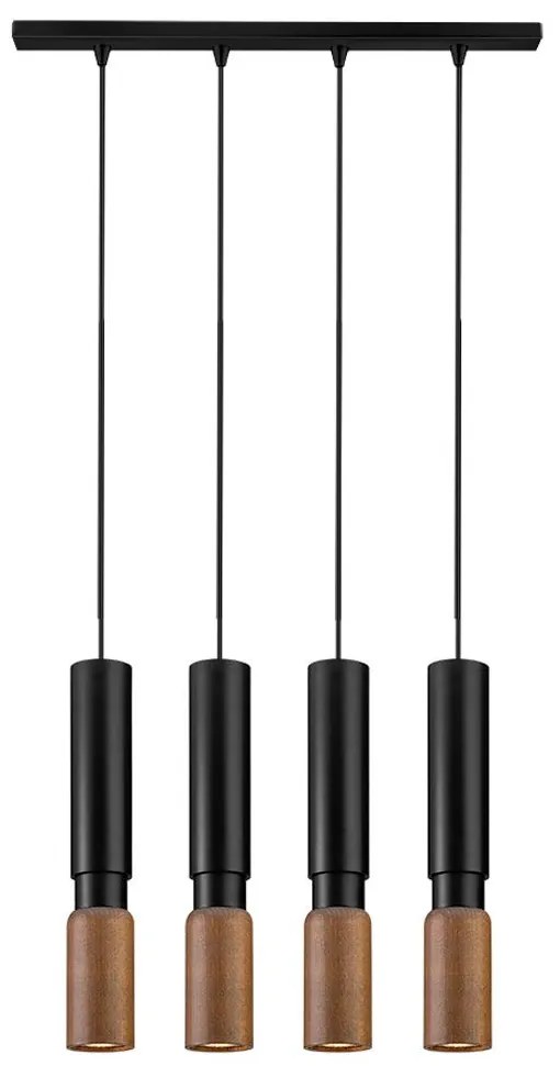 Φωτιστικό Οροφής - Ράγα 01300-09BR GU10 85cm Black Luma