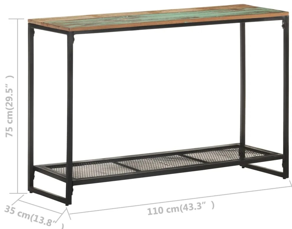 vidaXL Τραπέζι Κονσόλα 110 x 35 x 75 εκ. από Μασίφ Ανακυκλωμένο Ξύλο