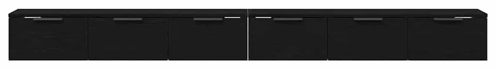 vidaXL Ντουλάπα Τοίχου με συρτάρι 2 pcs Μαύρη δρυς 102 x 30 x 20 εκ.