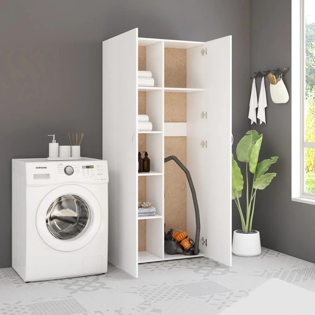 vidaXL Ντουλάπα Λευκή 80 x 35,5 x 180 εκ. από Μοριοσανίδα