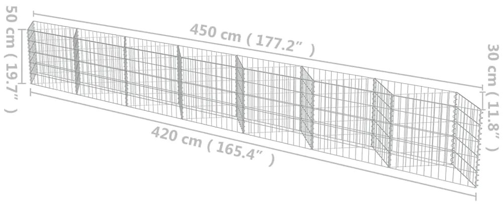 ΣΥΡΜΑΤΟΚΙΒΩΤΙΟ ΤΟΙΧΟΣ 450X30X50 ΕΚ. ΑΠΟ ΓΑΛΒΑΝΙΣΜΕΝΟ ΧΑΛΥΒΑ 143572