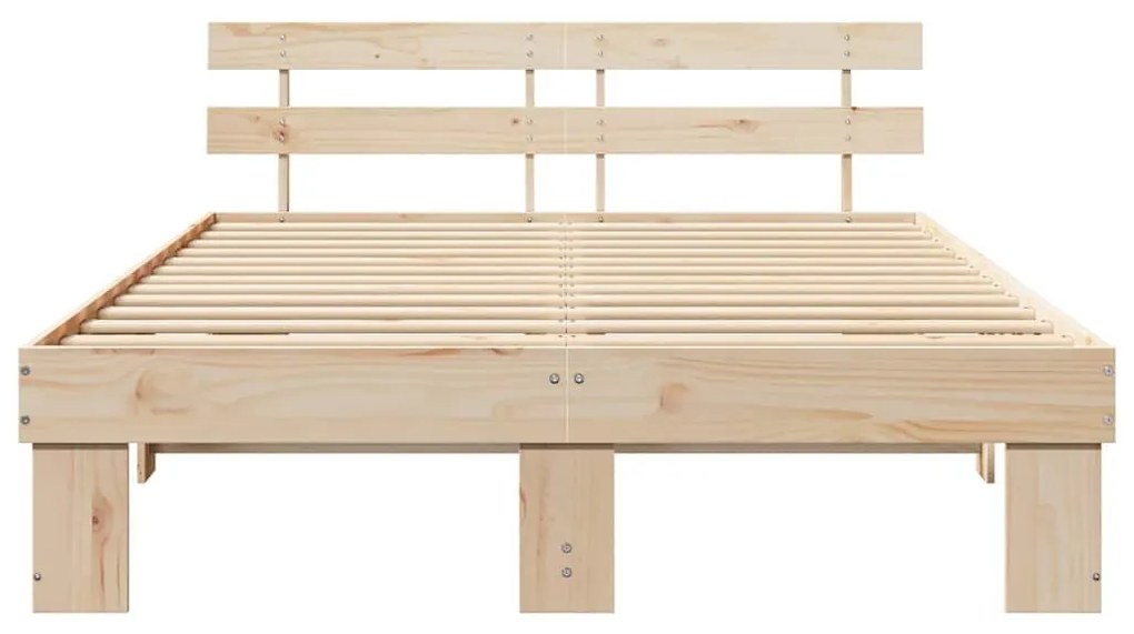 vidaXL Σκελετός Κρεβατιού Φυσικό 150 x 200 cm Στερεά ξυλεία πεύκου