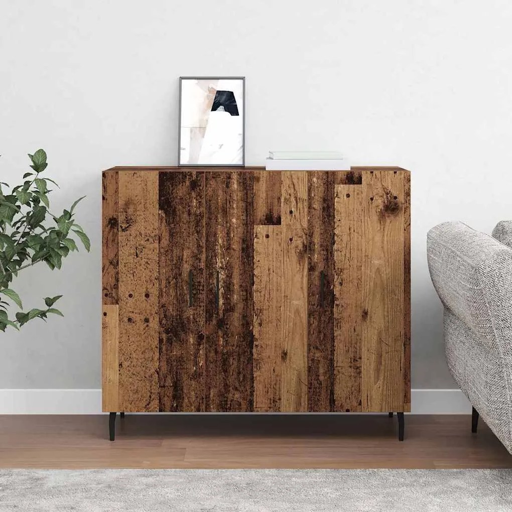 vidaXL Πλαϊνό γραφείο Καφέ 90 x 34 x 80 εκ. Επεξεργασμένο ξύλο