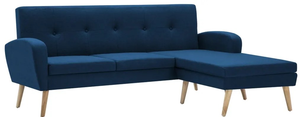 vidaXL Καναπές Γωνιακός Μπλε 186 x 136 x 79 εκ. Υφασμάτινος