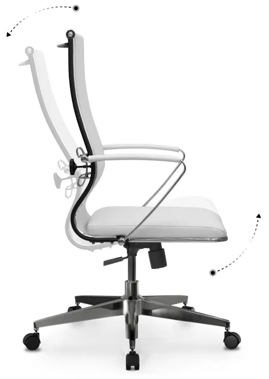 Καρέκλα γραφείου B2-163K Megapap εργονομική με ύφασμα Mesh και τεχνόδερμα χρώμα λευκό 58x70x103/117εκ.