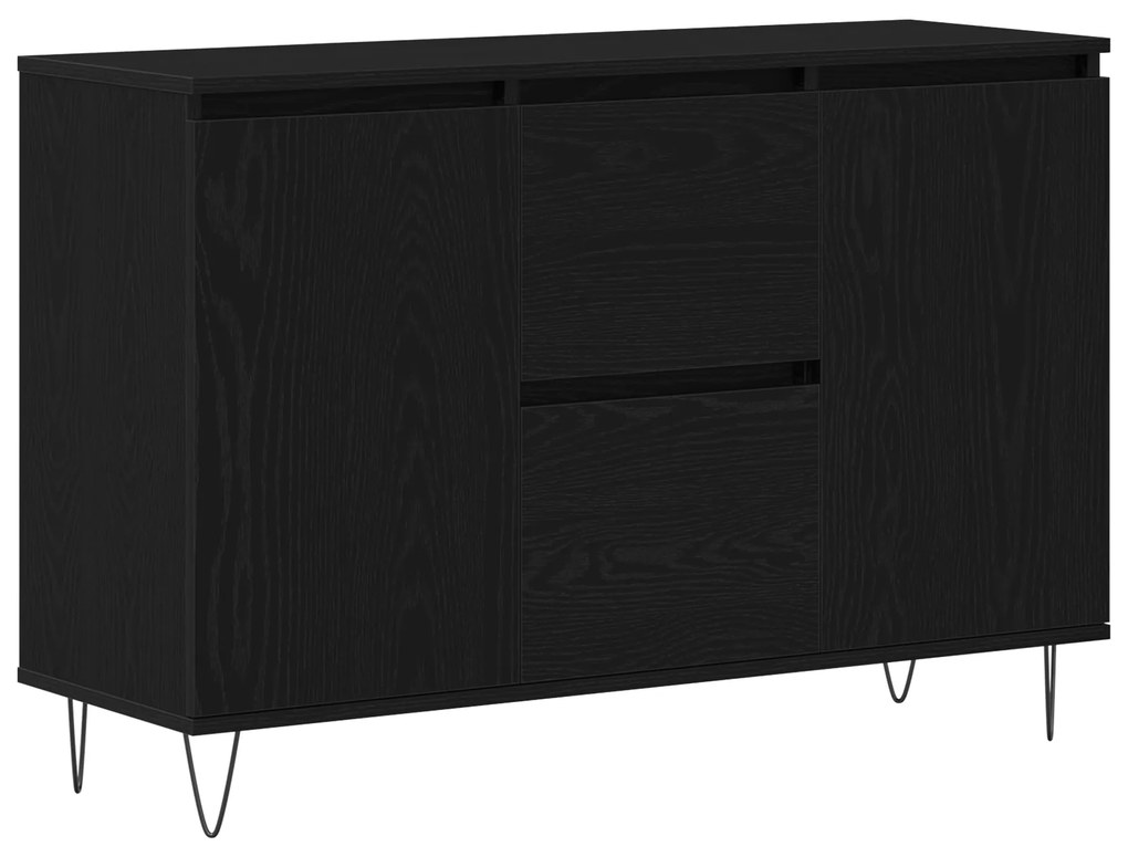 vidaXL Μπουφέ Μαύρο Δρυς 101,5x35x70 εκ Επεξεργασμένο Ξύλο