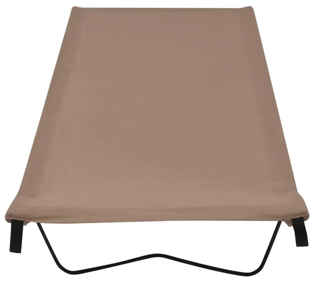 vidaXL Κρεβάτια Κάμπινγκ 2 τεμ. Taupe 180x60x19εκ Ύφασ. Oxford/Ατσάλι