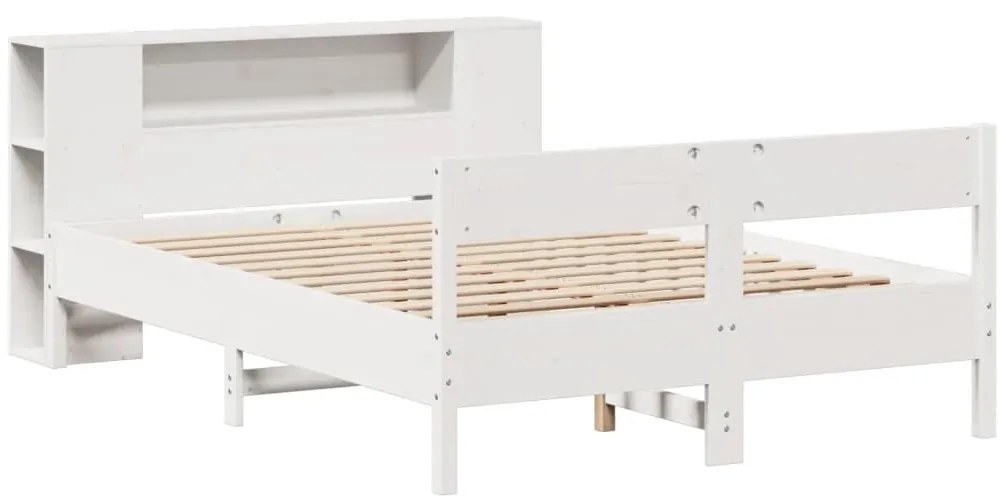 vidaXL Κρεβάτι Βιβλιοθήκη Χωρίς Στρώμα 140x190 εκ Μασίφ Ξύλο Πεύκου