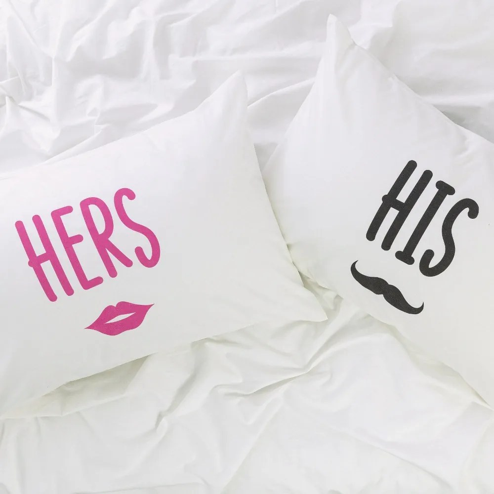 Ζεύγος Μαξιλαροθήκες His&amp;Hers Λευκό  2  50 x 70 cm 018902071017