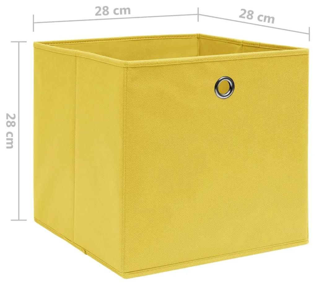 Κουτιά Αποθήκευσης 10 τεμ. Κίτρινα 28x28x28 εκ.Ύφασμα Non-woven - Κίτρινο