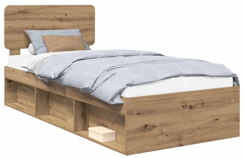 vidaXL Σκελετός Κρεβατιού Καρυδιά Χειροποίητης Εργασίας 100 x 200 cm