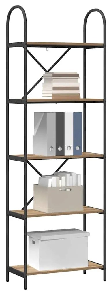 vidaXL Ράφι Βιβλίων artisan δρυς 60 x 30 x 183 εκ Επεξεργασμένο ξύλο