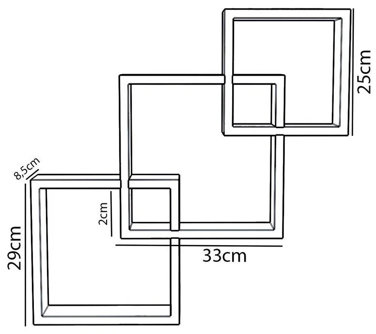 Ραφιέρα τοίχου Maas χρώμα καρυδί 33x8.5x33εκ 33x8.5x33 εκ.