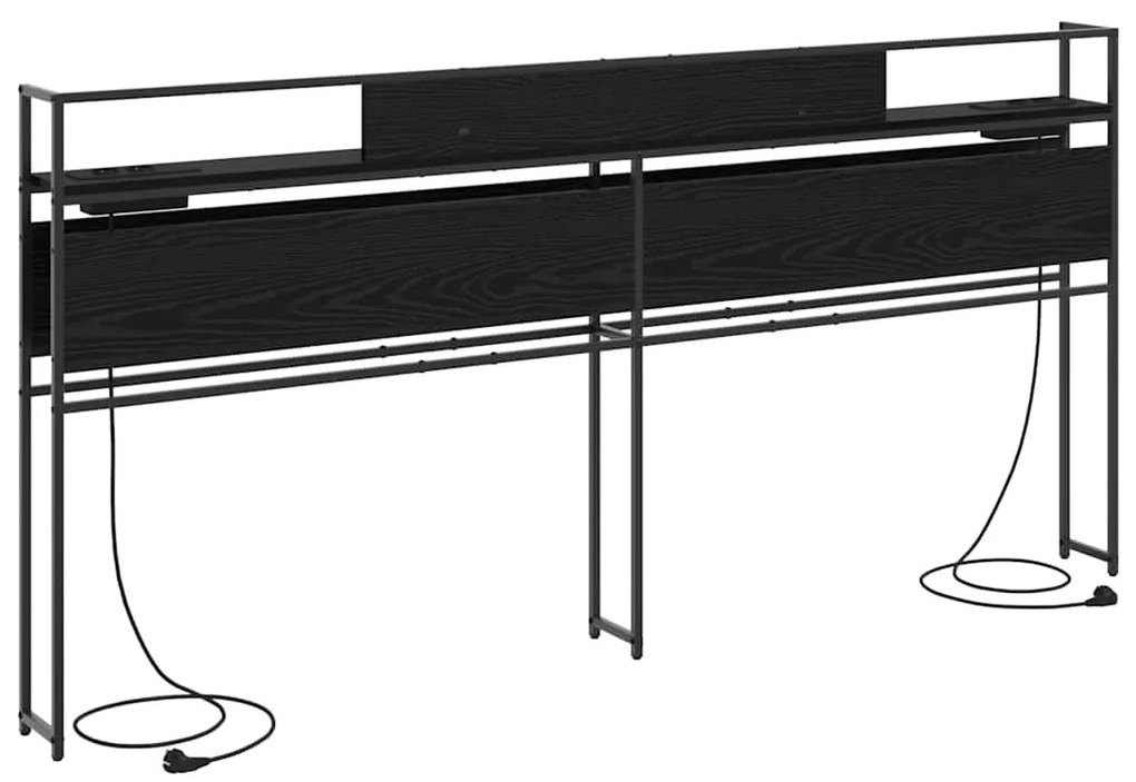 vidaXL Κεφαλάρι Αποθήκης Μαύρη δρυς 180 cm Επεξεργασμένο ξύλο