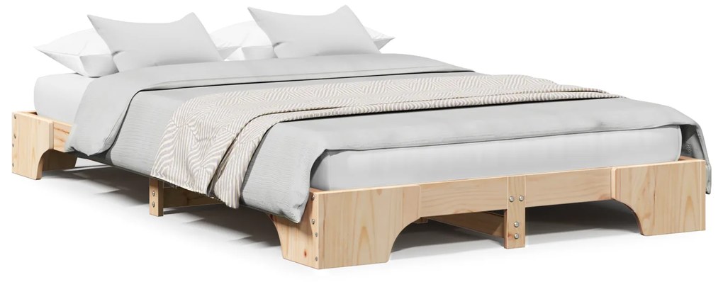 vidaXL Κρεβάτι 120x200 cm από Μασίφ Ξύλο Πεύκου