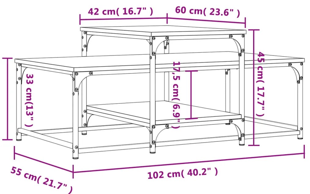 ΤΡΑΠΕΖΑΚΙ ΣΑΛΟΝΙΟΥ ΓΚΡΙ SONOMA 102 X 60 X 45 ΕΚ. ΕΠΕΞΕΡΓ. ΞΥΛΟ 835317