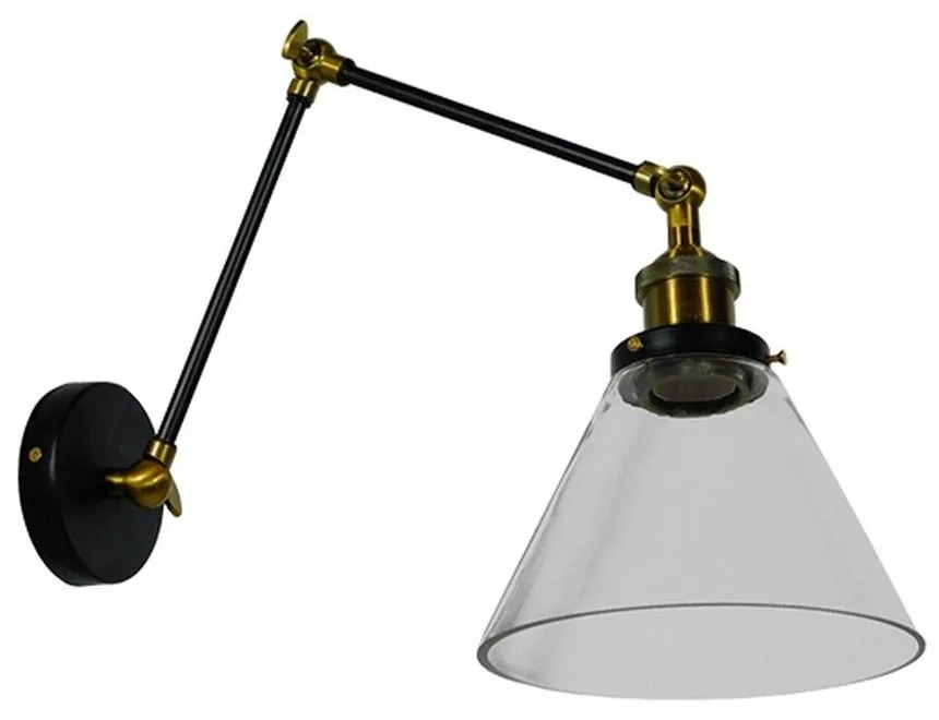 Φωτιστικό Τοίχου-Απλίκα Olivia 01068 Bronze GloboStar Metal, Glass