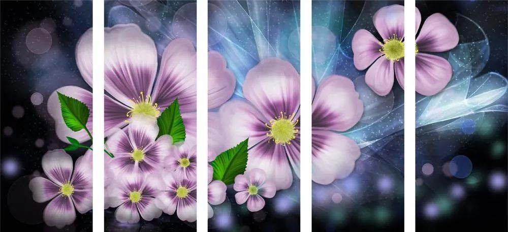 λουλούδια φαντασίας εικόνας 5 μερών - 200x100