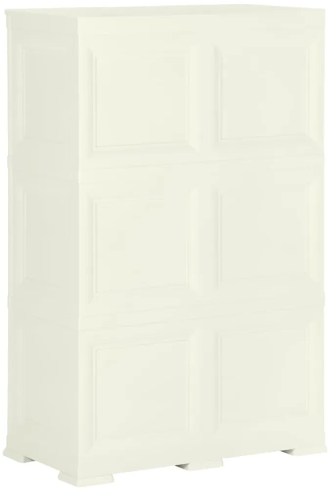 vidaXL Πλαστικό Ντουλάπι Κρεμ Ανοιχτό 79 x 43 x 125εκ. με Σχέδιο Ξύλου